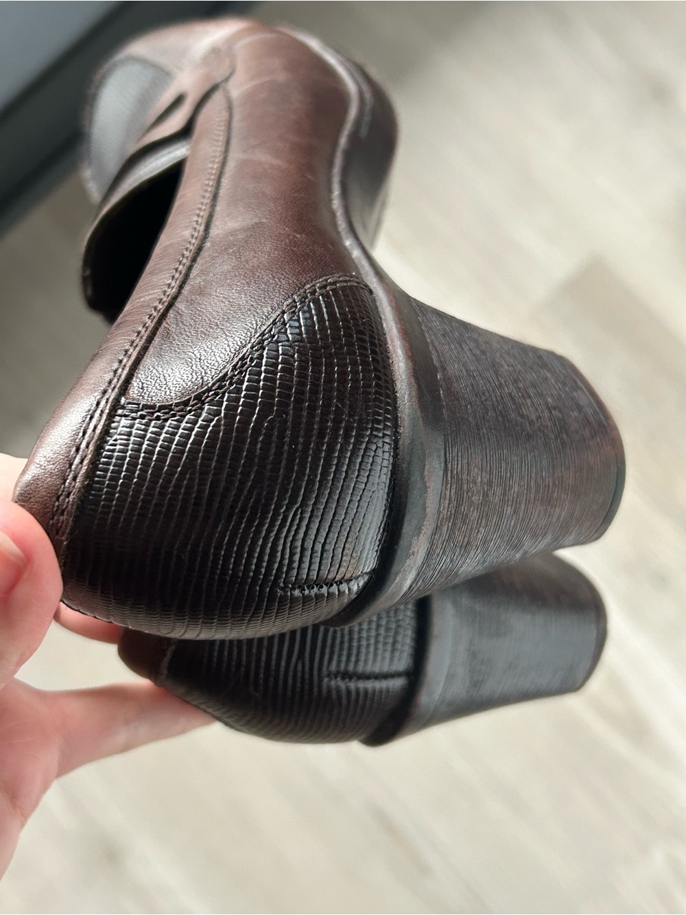 Clarks Bendables Leather Penny Loafer Heel Sz 9W - Picture 12 of 12